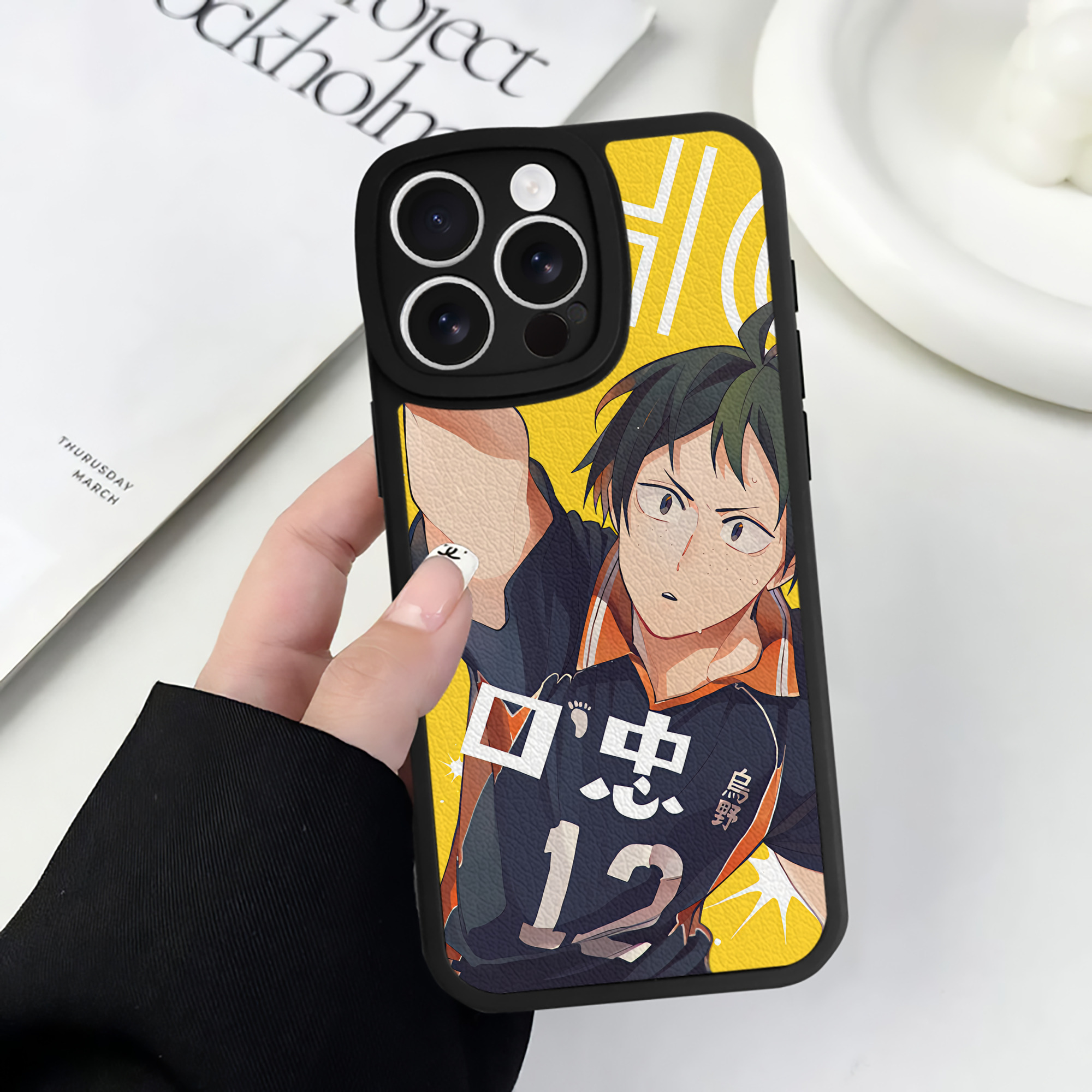 （画像用） ハイキュー!! Haikyu!! 【iPhone 16シリーズ対応】シリコンスマホケース（レザー調） 材質：シリコン